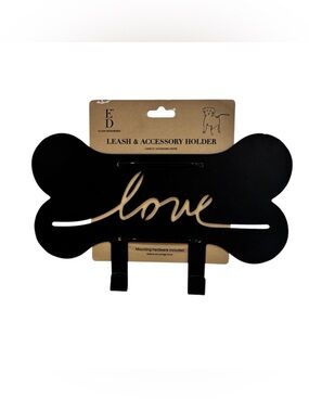 Ellen Degeneres Black 'Love' Bone Leash & Accessory Holder